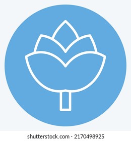 Icono Rose. adecuado para el símbolo Wedding. estilo ojos azules. diseño simple editable. vector de plantilla de diseño. ilustración de símbolo simple