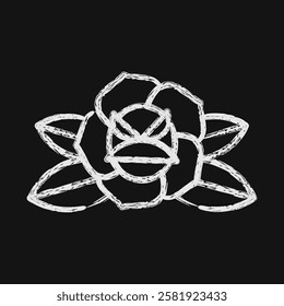 Icon rose. Traditional tattoo elements. Icon in chalk style.