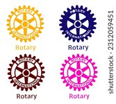 Icon rotary on multiple color. Vector illustration