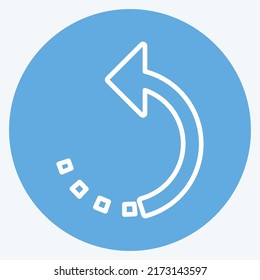 Icon Rotate Left. suitable for Photo Editing symbol. blue eyes style. simple design editable. design template vector. simple symbol illustration