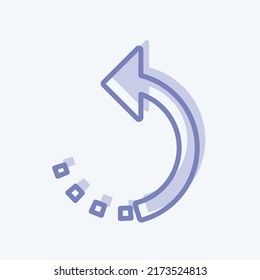 Icono Girar a la izquierda. adecuado para el símbolo de edición fotográfica. estilo de dos tonos. diseño simple editable. vector de plantilla de diseño. ilustración de símbolo simple