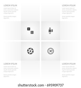 Icon Roulette Set Of Chip, Die, Staff And Other Vector Objects. Also Includes Wheel, Staff, Chip Elements.