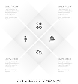 Icon Roulette Set Of Luck, Play, Number And Other Vector Objects. Also Includes Suits, Personnel, Slot Elements.