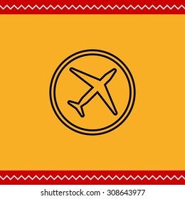 Icon of round airplane badge