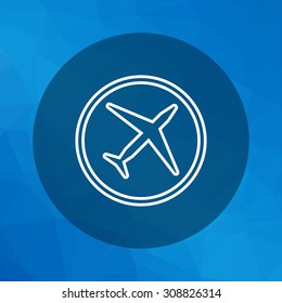 Icon of round airplane badge