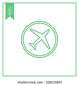 Icon of round airplane badge