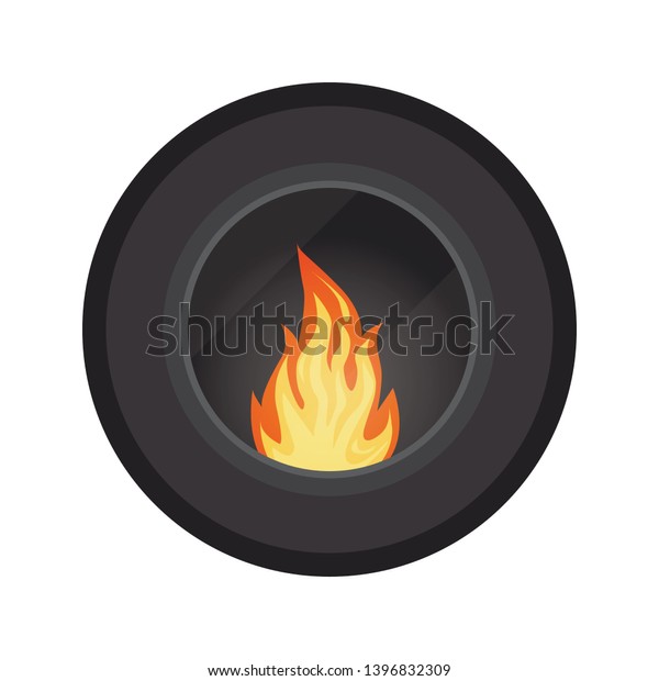 Icon Round Black Modern Electric Gas Stock Vector Royalty Free