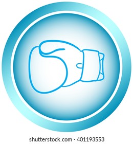 Icon round blue boxing glove