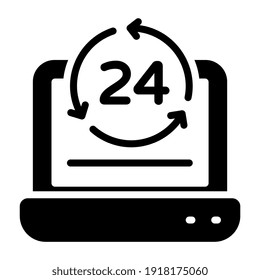 Icon of round the clock, solid design