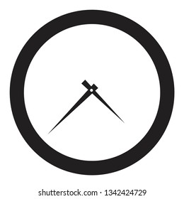 Icon round hours in a flat style. Vector illustration on white background.
