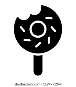 Icon of a round shape cream on a stick depicting ice cream 