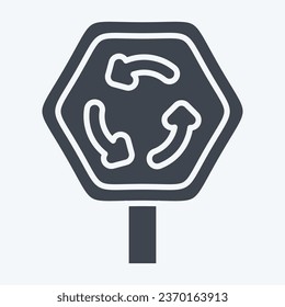 Icon Roundabout. related to Road Sign symbol. glyph style. simple design editable. simple illustration