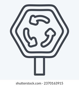 Icon Roundabout. related to Road Sign symbol. line style. simple design editable. simple illustration