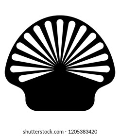 
Icon of rounded shell depicting oyster shell 
