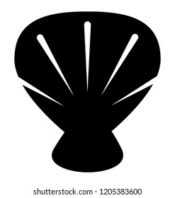 
Icon of rounded shell depicting oyster shell 
