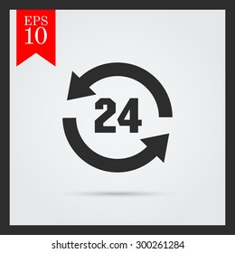 Icon of round-the-clock sign in circle arrows