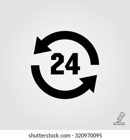 Icon of round-the-clock sign in circle arrows