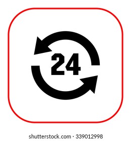 Icon of round-the-clock sign in circle arrows