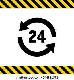 Icon of round-the-clock sign in circle arrows