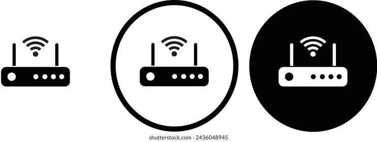 icono ruteador contorno negro para diseño de sitios web 
y aplicaciones móviles en modo oscuro 
Ilustración vectorial sobre fondo blanco
