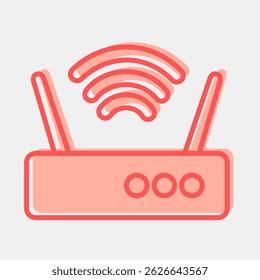 Icon router. Computer components elements. Icon in two tone style.