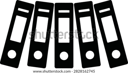Icon of a row of office binders, isolated on white background. Vector illustration representing organization, archiving, or document management.