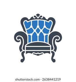 Icon of a royal armchair with intricate design.