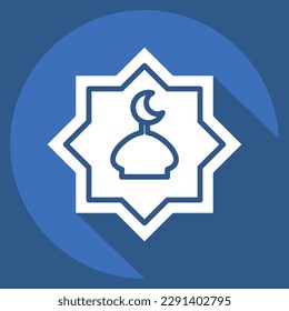 Icon Rub El Harb. related to Eid Al Adha symbol. Long Shadow Style. simple design editable. simple illustration