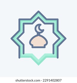 Icon Rub El Harb. related to Eid Al Adha symbol. Doodle Style. simple design editable. simple illustration