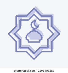 Icon Rub El Harb. related to Eid Al Adha symbol. Two Tone Style. simple design editable. simple illustration