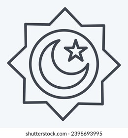 Icon Rub el Hizb. related to Ramadan symbol. line style. simple design editable. simple illustration