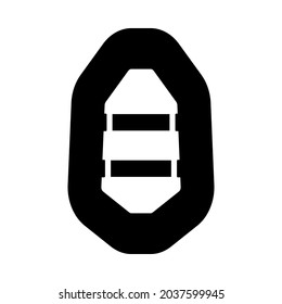 Icon Of Rubber Boat. Black Stencil Design. Vector Illustration.