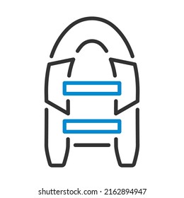 Icon Of Rubber Boat. Editable Bold Outline With Color Fill Design. Vector Illustration.