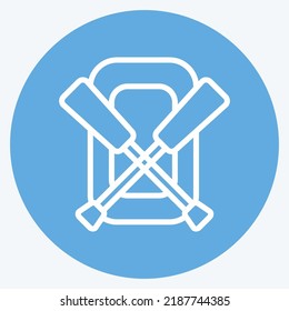 Icon Rubber Boat. suitable for education symbol. blue eyes style. simple design editable. design template vector. simple illustration