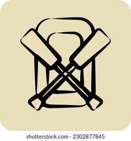 Icon Rubber Boat. suitable for education symbol. hand drawn style. simple design editable. design template