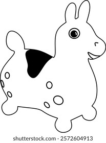 icon rubber reindeer vector illustration of toys. 
