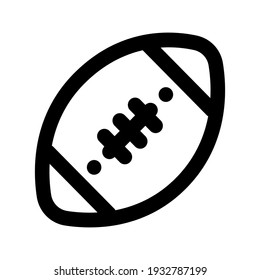 Icon Rugby Ball With Style Outline