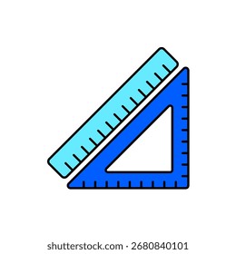 Icono de una Regla, aislado contra un fondo limpio.