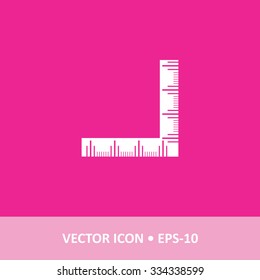 Icon of Ruler on Magenta Color Background. Eps-10.