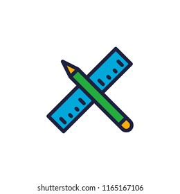 icon ruler pencil