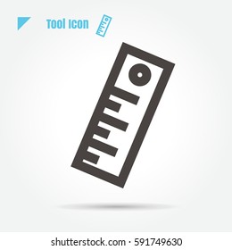 icon ruler tool vector illustration isolated sign symbol logo objects thin line for web, modern minimalistic flat design vector on white background