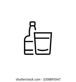 Icon of rum bottle. Beverage, tequila, drink. Strong alcohol concept. Can be used for topics like party, bar, tavern