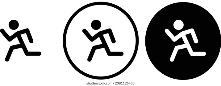 icono ejecutar contorno negro para el diseño del sitio web 
y aplicaciones móviles en modo oscuro 
Ilustración vectorial en fondo blanco
