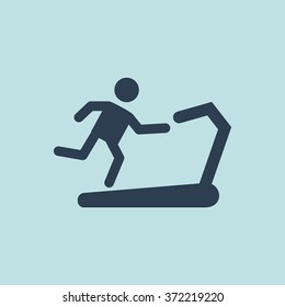 Icon of Runner on Treadmill. EPS-10.