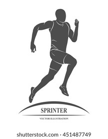 Icon Runners On Short Distances Sprinter. Vector Illustration.