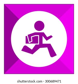 Icon of running businessman holding briefcase