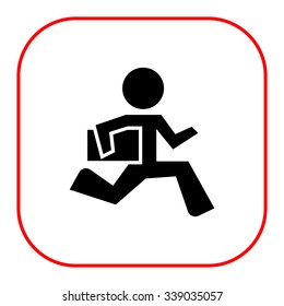 Icon of running businessman holding briefcase