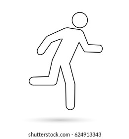 Icon of a running man black on a white background