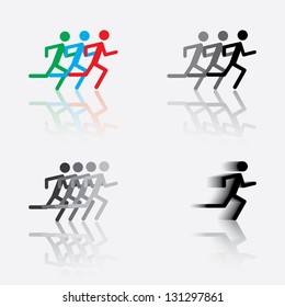 icon of the running man.For logo Vector eps10