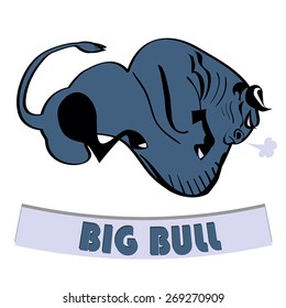 icon of running and raging bull.